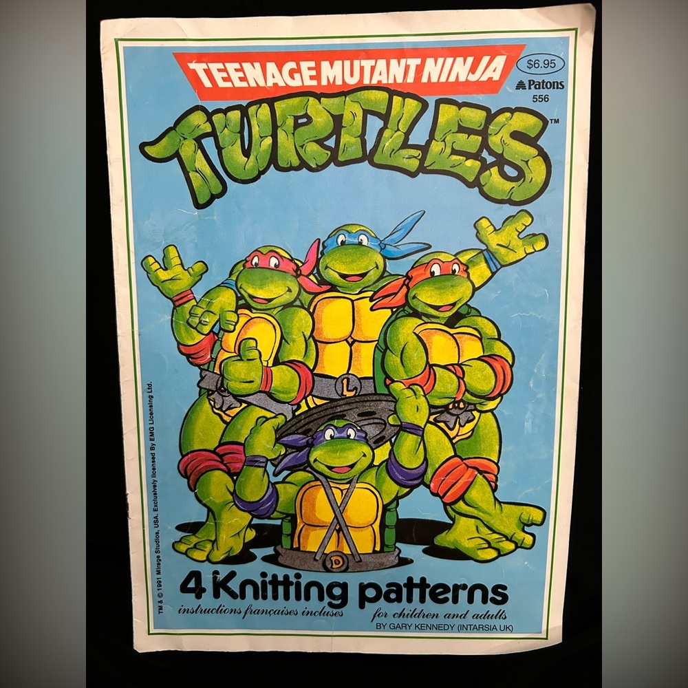 Ninja Turtles Knitting Pattern Booklet, Vintage